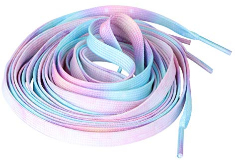 Happyyami Lacci Colorati Scarpe 55 Pollici 2 Paia Lacci Piatti Tie Dye Gradiente Multifunzione Per Scarpe Da Ginnastica Casual Stivali