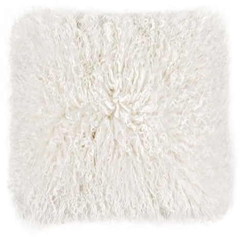 Pad - Kissenhülle, Kissenbezug - Glory - 100% Lammfell, 100% Polyester - Farbe: weiß - 40 x 40 cm