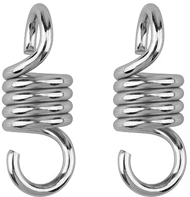 PUCSIQ 2 Molle di Trazione per Sedia Sospesa, Portata 500 kg, Molla Oscillante per Amaca da 10,8 cm, Gancio da Soffitto per Poltrona Sospesa, Dondolo da Giardino