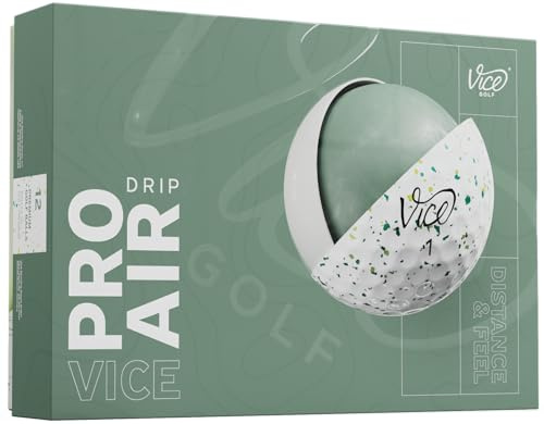 Vice Pro Air Golf Balls, Petrol/Yellow Drip