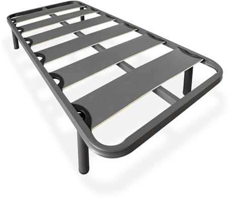 amuéblate online - Somier Reforzado de Láminas Anchas, Anti - Ruido, Estructura 40x30 mm con Juego de Patas Roscadas, Fuerte y Resistente 105x190
