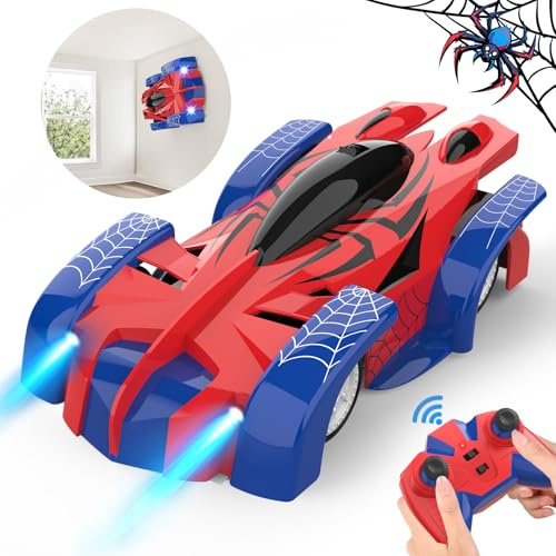 Macchina Telecomandata per Bambini, Macchina Che va Sui Muri Ricaricabili con Luce Led Auto Radiocomandata RC Drift Car Spider Giocattoli, Giochi Bambino 3 4 5 6 7 8 9 Anni Maschio Regalo Compleanno