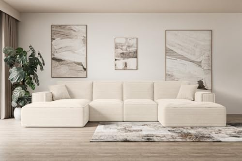 ALTDECOR Ecksofa in U-Form Sierra-U 349x169x80 - Beige