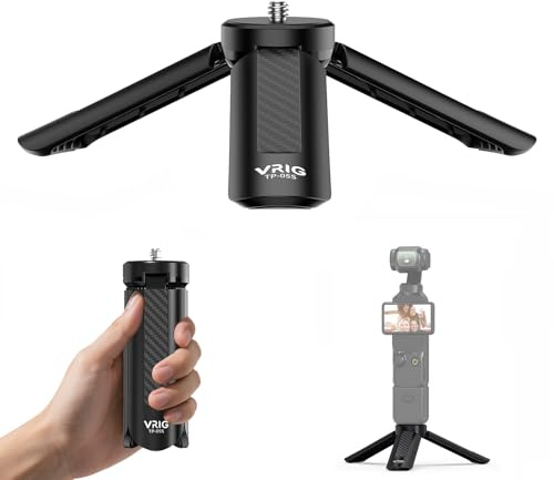 VRIG Mini-Stativ mit 1/4-Schraube, kompakter Tischständer Halterung für Gimbal Griffstabilisator, Kamera, DJI Osmo Pocket 3/ Pocket 4