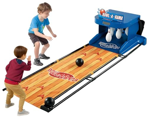 KPOUYYDS Electronic LED Bowling Game with Auto Reset Indoor Bowling Sports Console with LED Scoreboard Foldable Bowling Set Portable Home Bowling Alley for Children and Adults 2m/6.56ft