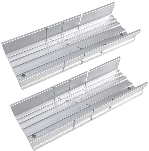 Xiciki Metal Mitre Block, Aluminium and Steel Construction Mini Mitre Box with 3 Angles, Adjustable Coving Mitre Tool for Manual Saws, Small Angle Cutting Block for Wood, Plastic, Soft Metals(5.3Inch)