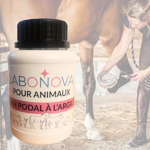 Soin podal à l'argile pour sabots, fourchettes, onglons et pieds 250 mL- Pour animaux, cheval, âne, vache, mouton, chèvre