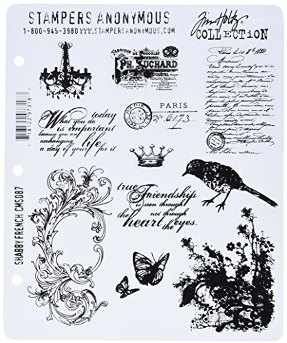 Stampers Anonymous Tim Holtz Cling Stamps 7X8.5, Shabby French