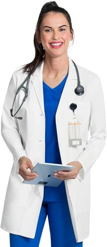 Cherokee White Lab Coat Women 33” & 35” Long Sleeve Medical Coat White S