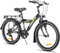 Hiland Rocket 20 Zoll Kinderfahrrad Mountainbike für Kinder Jungen Mädchen ab 6 7 8 9 10 Jahren mit 6 Gang Schaltung, Beleuchtung nach STVO, Ständer, schwarz