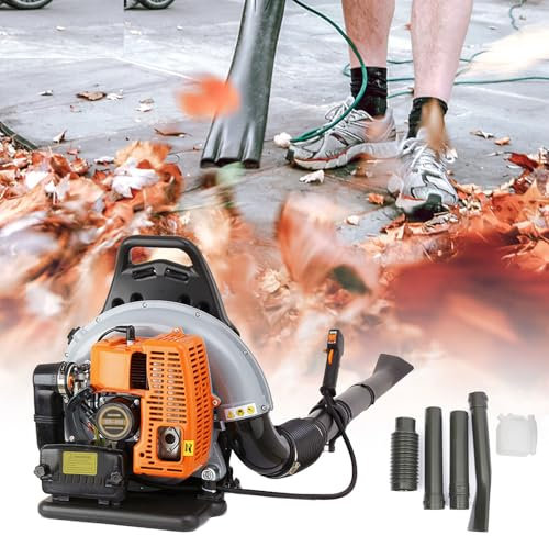 Soffiatore per foglie a benzina, 65 cc, 2 tempi, 3,6 CV, ad alta potenza, portabile, soffiatore per foglie, soffiatore per giardino, raffreddamento ad aria