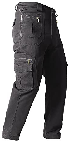 Générique Pantalon Jogging Homme Travail Droit Multi-Poches Boutonné De Couleur Unie Vêtements Leger Mode Sécurité Marque Jeans Baggy Travail Costume Vêtements pour Hommes(02Gris,M)