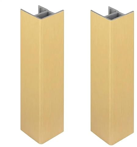 2x jonction de plinthe 100mm finition or doré brossé angle angulaire coin cuisine raccord connecteur pied de meuble profil PVC plastique finition