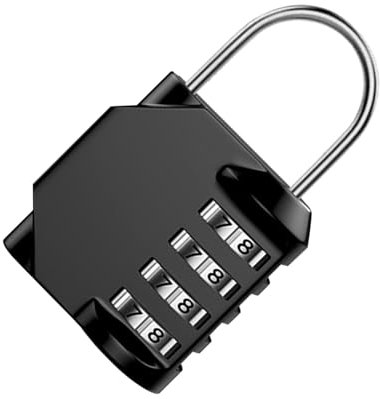 Reiseschloss, kleines Vorhängeschloss - Kombischloss für Außentore,4-stellige rücksetzbare Gepäckschlösser, hochsicheres kleines Zahlenschloss für Schulsport-Sportspinde
