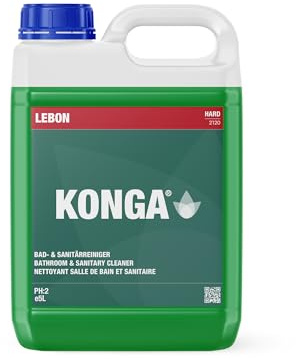 Konga Bad- och sanitetsrengörare, multifunktionsrengörare, hushållsrengöringsgel, flerytsrengöring för badkar, kakel, kakel, rostfritt stål, aluminium, tvättställ, toaletter och golv (5 l)