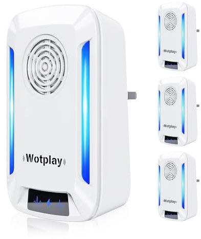 4 Pack Ultrasonic Pest Repellent, Powerful Mouse Repeller Plug in Spider Repellent Control, Used for Mosquito, Mice, Rats, Spiders, Cockroaches