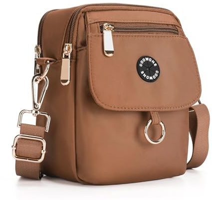Dog Treat Pouch Waterproof Dog Walking Bag with Poop Bag Holder, Multiple Pockets Messenger Bumbag, Adjustable Thicken Shoulder Belt Bilayer Crossbody Dogbags for Puppy Training Hiking (Dark Mocha)