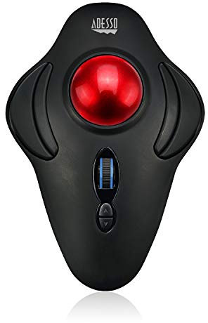 Adesso iMouse T40 mit Trackball, kabellos, programmierbar, ergonomisch, 2,4 GHz, für Rechts- und Linkshänder geeignet, Monotone