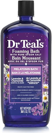 Dr Teals skummande bad med ren epsom-salt sömnbad med melatonin och eteriska oljor 34 FL OZ
