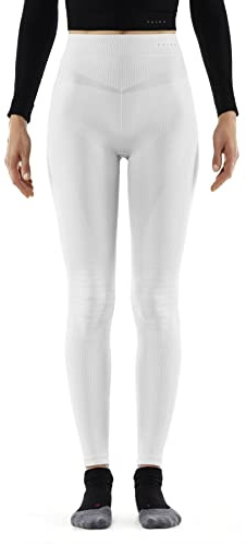 FALKE Damen Baselayer-Hose Maximum Warm Long W Ti Funktionsmaterial schnelltrocknend 1 Stück, Weiß White 2860-O, XL