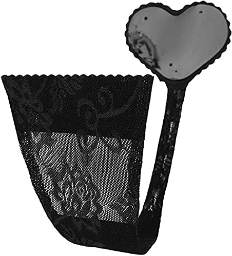 VicSec Womens C-String Invisible Panty Heart Shaped Self Adhesive Strapless Elegant Thong Underwear Black