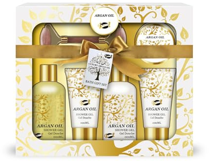 GLOSS ! Coffret Bain Argan – Coffret Cadeau Noël – Idée Cadeau Femme, Anniversaire, Maitresse, Saint Valentin, Fête des Mères – Bien-Être & Relaxation – ROLLER
