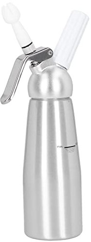 Sifone per Panna, Erogatore di Schiuma per Panna in Lega di Alluminio, Strumento Fai da Te per Dolci e Dessert con 3 Ugelli Decorativi (Modello in alluminio 500ML)