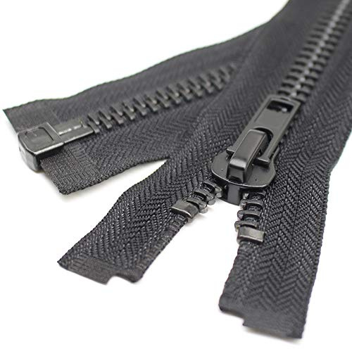 YaHoGa 83 cm #10 grande chiusura lampo in metallo, cerniera divisibile, per cappotto, giacca (nero)
