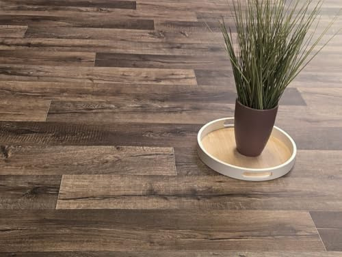 PVC Bodenbelag Vinylboden in kontrastreicher Holz Optik, Zuschnitt (4m breit / 5m lang)
