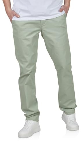 TOM TAILOR Pantalon chino pour homme - Coupe droite - En tissu stretch - Couleur unie - Beige - Bleu marine - Vert - Tailles 30, 31, 32, 33, 34, 36, 38