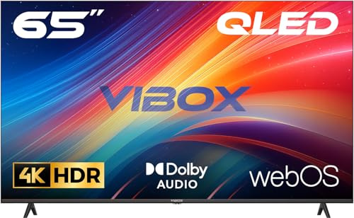 Vibox 65 4K QLED Smart TV | WebOS | 3x HDMI, 2x USB | Wall Mount Compatible | Gesture Remote with Streaming Controls