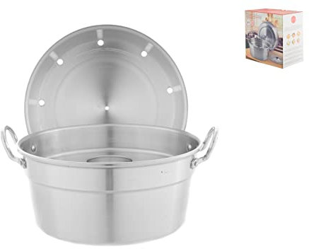 HOME Fornetto HOGAR Horno a Gas de Aluminio Cm 24 con Tapa Olla de Cocina, Metal, Multicolor, One Size, Talla única