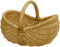 Einkaufskorb/Bügelkorb/Shopper aus echtem Rattan, Henkel- Trage-Korb leicht und stabil (Honig)