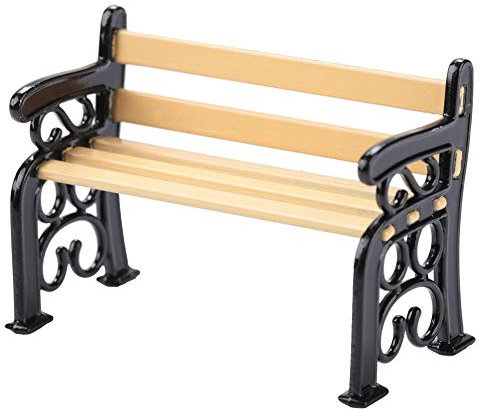 1:24 Dollhouse Banc de Parc Miniature Mini Jardin Patio Parc Chaise en Bois Siège Artisanat Fée Maisons de Poupées Décoration Jardin Ornements Poupée Jouet Accessoires