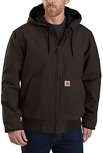 Carhartt Herren Isolierte Active-Jacke mit Lockerer Passform Arbeits-Utility-Oberbekleidung, Dunkelbraun, L