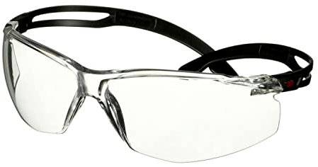 3M SecureFit 500 Safety Glasses, Black frame, Anti-Scratch+ (K), Clear lens, SF501ASP-BLK-EU