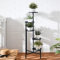 HMOREY Tall Plant Stand, 5 Tier Metal Flower Stand Indoor Outdoor, Waterproof Corner Plant Holder Plant Shelf for Garden Balcony Yard Living Room, Black