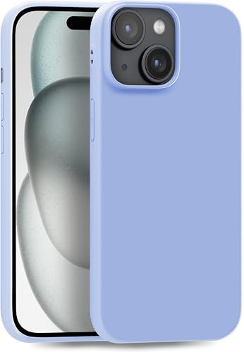 MyGadget Hülle kompatibel mit iPhone 15 - robuste Silikon Schutzhülle TPU Case Slim Silikonhülle Back Cover Ultra Kratzfest Handyhülle matt Babyblau