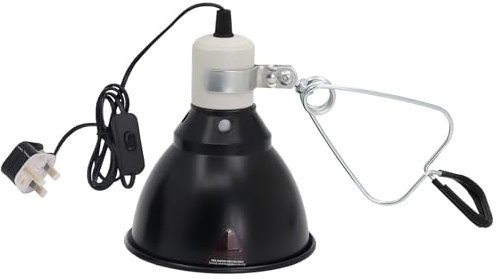 Reptile Heat Lamp Holder with Clip, 300W E27 Pet Bulb Holder Lampshade for UVA/UVB Bulb Terrarium Lamp Reflector Reptile Heating Guard for Tortoise Bearded Dragon Lizard Snake Spider Chick