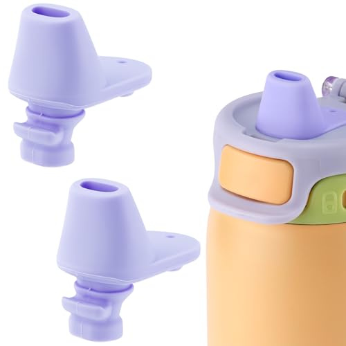 BOXOB 2pcs Spout Replacement for Ello Pop & Fill, 22oz/32oz Silicone Water Bottle Spout No BPA Water Bottle Mouthpiece Replacement Compatible with Ello Pop & Fill (Mauve)