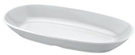 Plat ovale, aspect porcelaine, mélamine pure - L.14 x l.25 x h.3 cm
