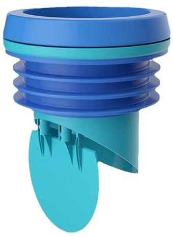 Flange per WC, anello di tenuta per WC senza perdite, sigillante per tubo di scarico del WC inodore con valvola anti-ritorno per scarico 110mm/4.33in (Blu)