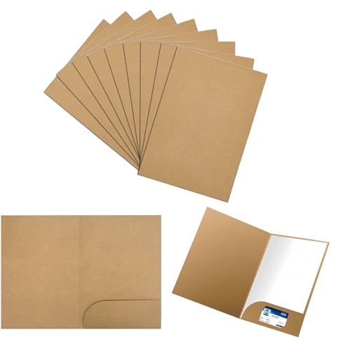 10 Pièces Chemise Kraft Dossier,31 x 22 cm Chemise Cartonnée avec Rabat à Pochettes A4,Chemises de Dossier A4 en Papier Kraft Porte,Documents Dossier de Fichiers Contrats Rapports,pour École,Bureau