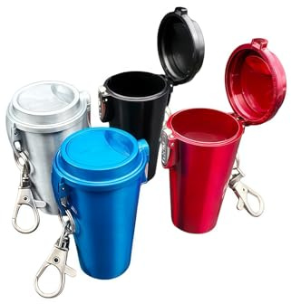 Lajiakoy® Cendrier de Poche Portable Mini Cendriers de Cendrier de Poche Compact en Acier Inoxydable pour le Voyage, Cendrier Anti Odeur à l'épreuve du Vent (Argenté)