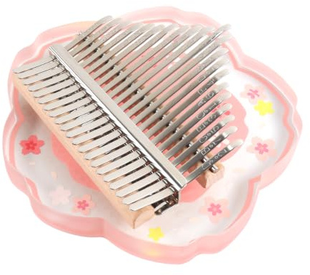 Batum Pink Cherry Blossom Kalimba 21 Key Thumb Piano With Metal Rounded Keys Tuned Tone Portable Gift
