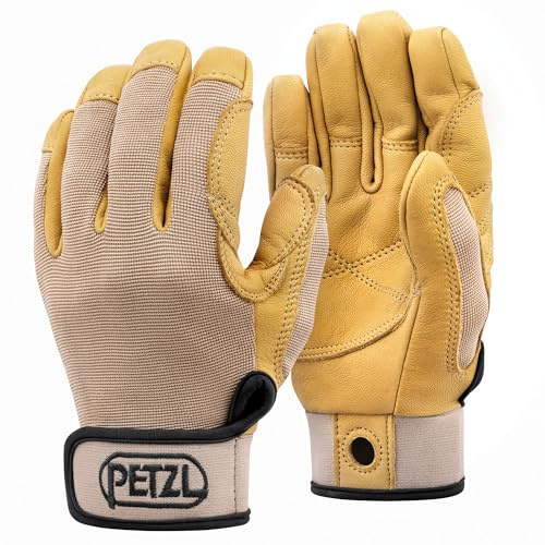 Petzl - Guantes Ligeros para asegurar y rapelar CORDEX - Unisex, Marrón Claro, XL
