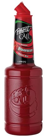 Finest Call, Strawberry, 1 l, Purea di Frutta con Fragole Californiane e Zucchero di Canna, Aromi 100% Naturali, Gluten Free, Ideale per Cocktail, Smoothie, Topping e Dessert
