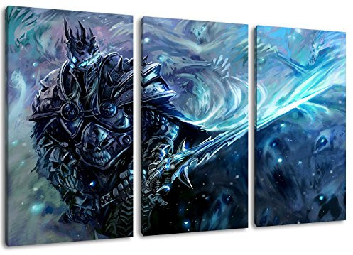 PrintArtGalery World of Warcraft Leinwandbild auf Holzrahmen gespannt Größe: 3 Teilig (Gesamtmaß: 120x80 cm)