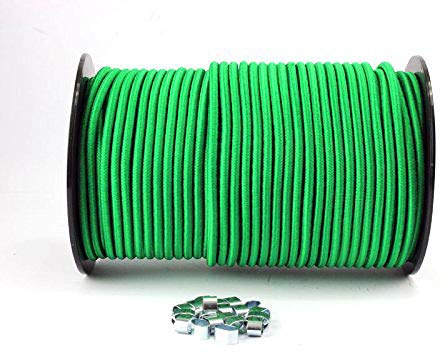 Green 8 mm Expander Rope 10 m with 10 Würgek Alligator Clips Rubber Rope Cable Clamps Plane