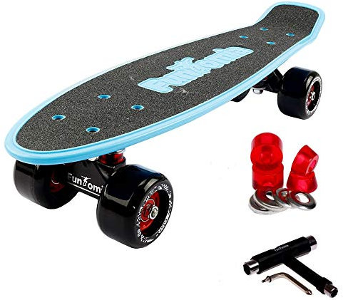 FunTomia Miniboard Cruiser Skateboard mit 70/65mm Big Wheel Rollen inkl. MACH1 Kugellager